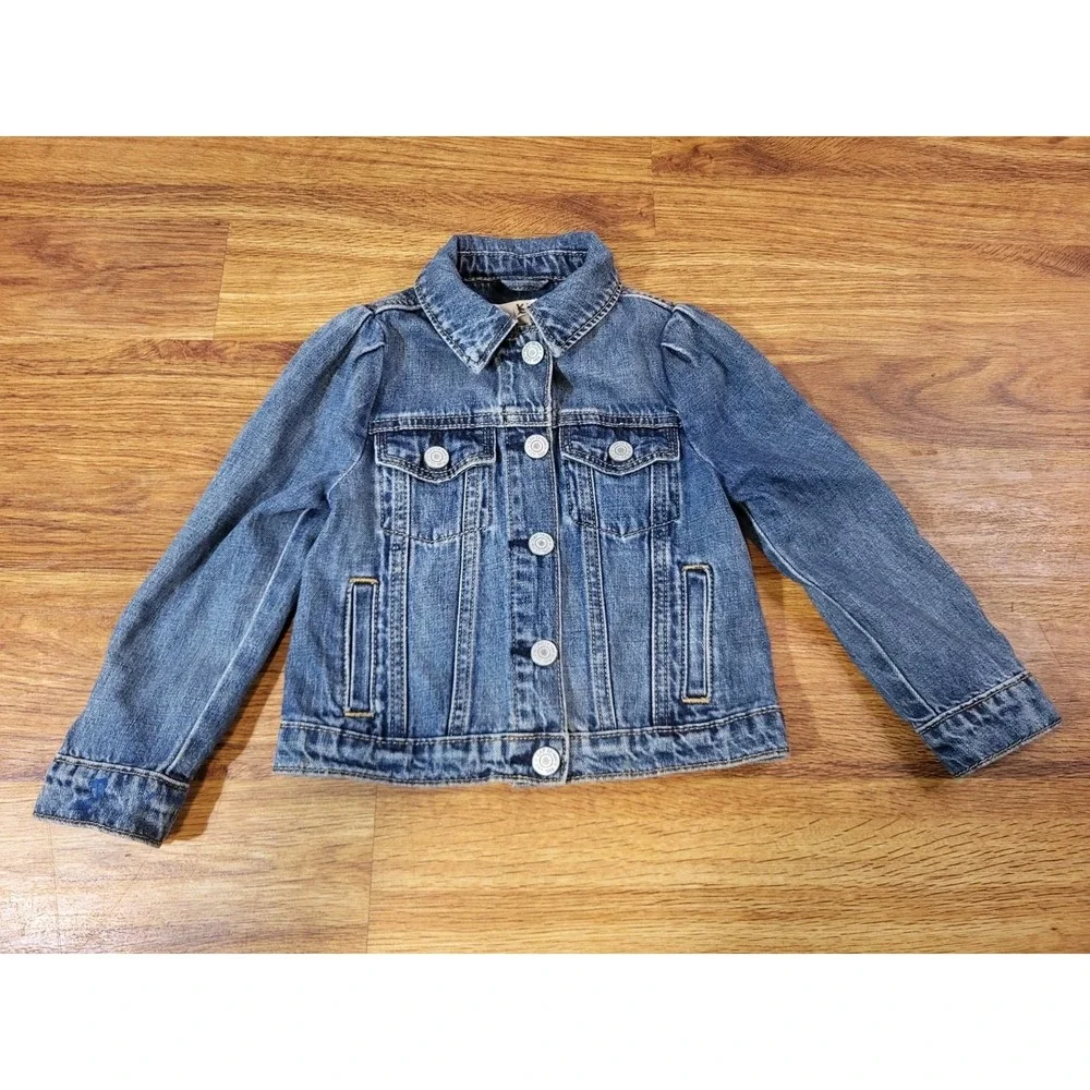 Baby GAP Disney Toddler Girls Minnie Mouse Blue Denim Jean Jacket Size 4T
